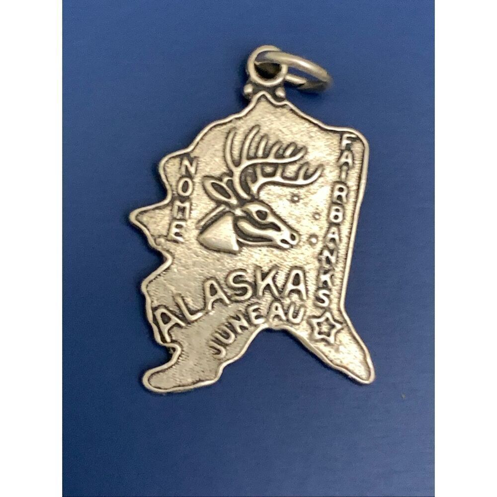 Alaska State Sterling Silver Jewelry Charm #travel #adventure #anchorage
